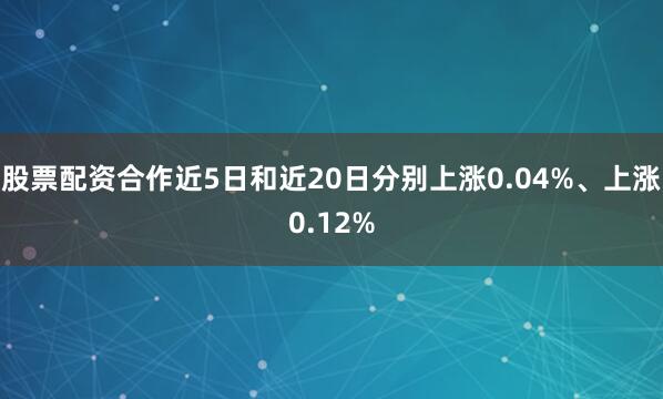 股票配资合作近5日和近20日分别上涨0.04%、上涨0.12%